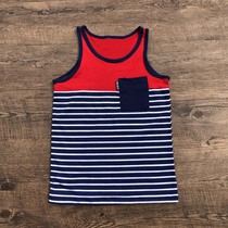 Export European single summer new boy student sports small vest foreign trade original single big boy childrens bottoming shirt top
