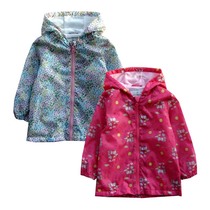 European and American single small fresh foreign trade original single spring and autumn girls windproof waterproof jacket baby floral windbreaker zipper shirt