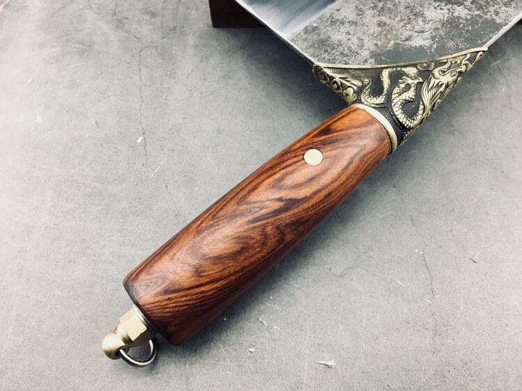 龙泉手工锻打龙吟菜刀厨师中式复古传统切片厨刀家用斩切刀厨房刀