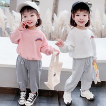 Baby Girl Autumn Suit 1-3 Year Old Girl 2021 New Sweatshirt Two-Piece Set Of Foreign Kids Casual Clothes 6