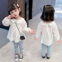 Baby girl doll collar shirt girl 2021 new Korean version of the net red shirt princess on the clothes little girl autumn dress