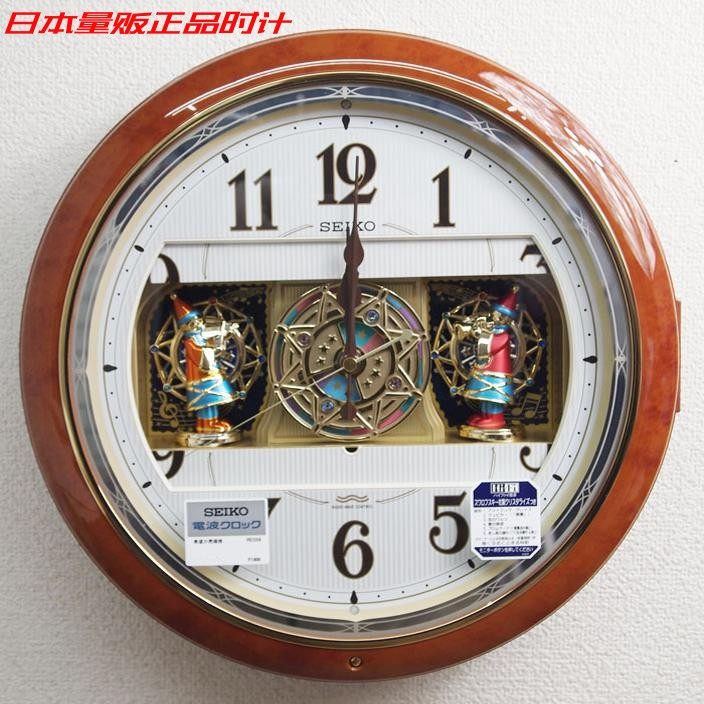 日本量贩SEIKO精工电波自动对时轻奢音乐创意简约客厅挂钟RE559H