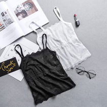 Summer anti-light brashem underwear wear camisole long black breast wrap Korean womens base coat