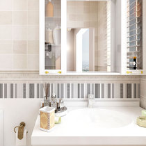 Nordic Ins Wind Black & White Grey Toilet Waist Line Stickers Deco self-adhesive waterproof oil-proof kitchen skirting wall sticker