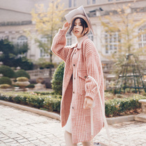 Sukumoto 2020 winter new thickened mid-length mink velvet plaid coat knock fairy small fragrance loose coat female