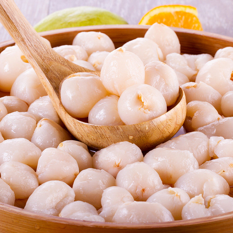 真心罐头荔枝罐头糖水水果零食罐头即食食品特产680*4罐整箱包邮_易搜