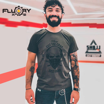 FLUORY fire base skull short-sleeved T-shirt cotton comfortable slim Muay Muay Mui Mui Mui mule Mui mule Mui