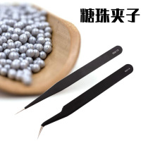 Turn sugar bead clip stainless steel straight elbow tweezers birthday cake cream decorating baking tool