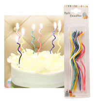 Color thread birthday candle cake creative curved curve thin candle 10 pack