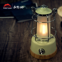 Autumn field knot rope outdoor camping home rechargeable retro portable horse lamp camping atmosphere super bright led tent light