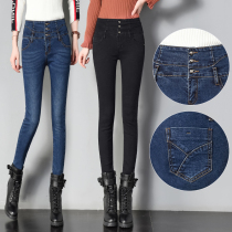  2021 jeans womens trousers spring and autumn new high waist slim slim tight belly breasted small feet pencil pants