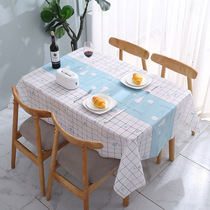 Table cloth waterproof oil-proof-oil-free PVC tablemat desk in Nordic rectangular household tea cloth art