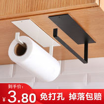 Punch-free kitchen special paper towel rack roll shelf shelf shelf shelf holder toilet tissue hook wiped scaffolding bracket