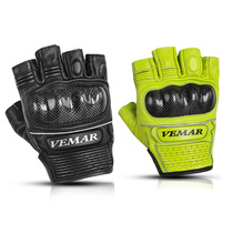 Locomotive gloves half finger male summer motorcycle riding leather anti-fall breathable shock absorption half summer VEMAR