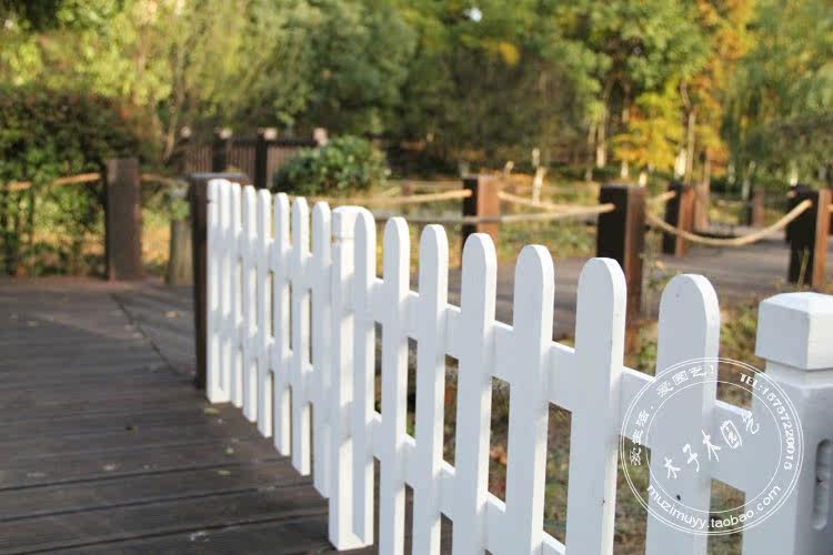 升级版白色木栅栏/特价木篱笆/碳化防腐木围栏/3种高度配合木桩