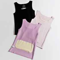 Warm vest Womens Underwear Round Neck Collar Inside De Velvet Fever Thickened Slim base shirt
