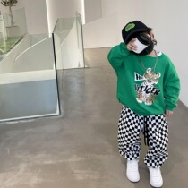 Boy necropolis Spring Festival male baby 2022 new foreign air tiger blouses boy Spring Han version handsome hooded sweatshirt