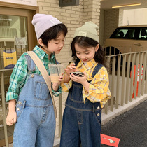 Male and female child back with pants spring and autumn childrens new foreign air 100 hitch body pants boy spring Korean version casual pants