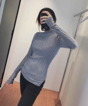 Good to wear self-retention 3 pieces hoarding up ~~~ Merino wool slim vertical stripe base shirt inside sweater