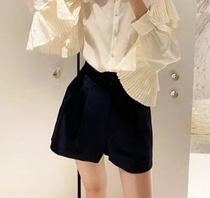 Early autumn spot plum factory ~ silk wool fabric White Black Joker shorts suit shorts leggings