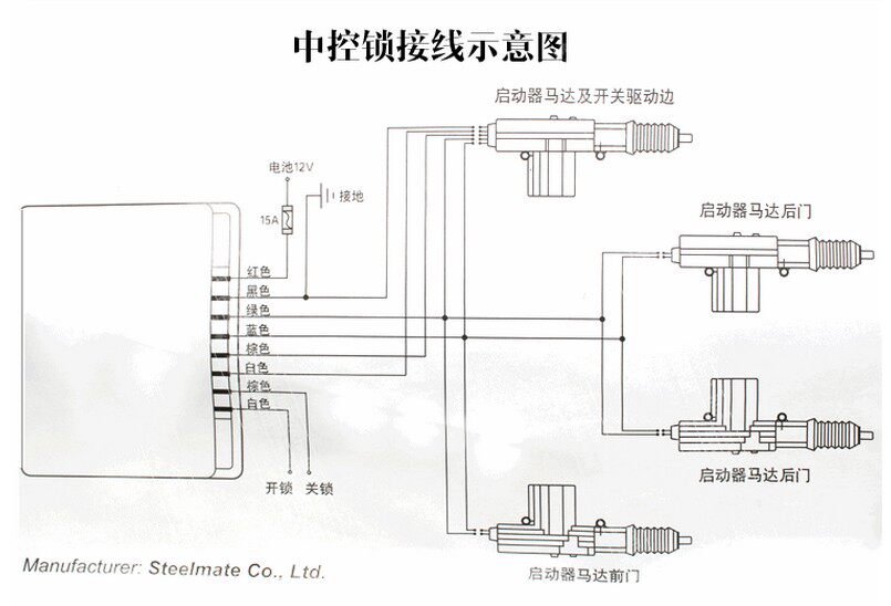 正品铁将军中控锁 6626中央门控制锁12v中控马达防盗器改装面包车