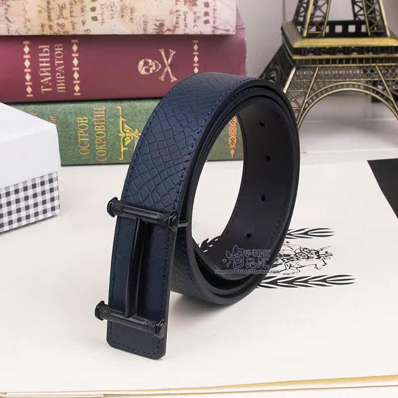 gxg新款皮带男h扣蓝色腰带g扣纯牛皮裤带韩版字母扣百搭64152519_7折