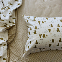 (House posture original) cartoon bear bear cotton three-piece set student 0 9m bed bedroom girl sheet BJ