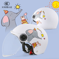 Children Electric Motorcycle Helmet Boy Cute Four Seasons Toddler Woman Summer Light Half Armor 3C Certified Safety Helmet