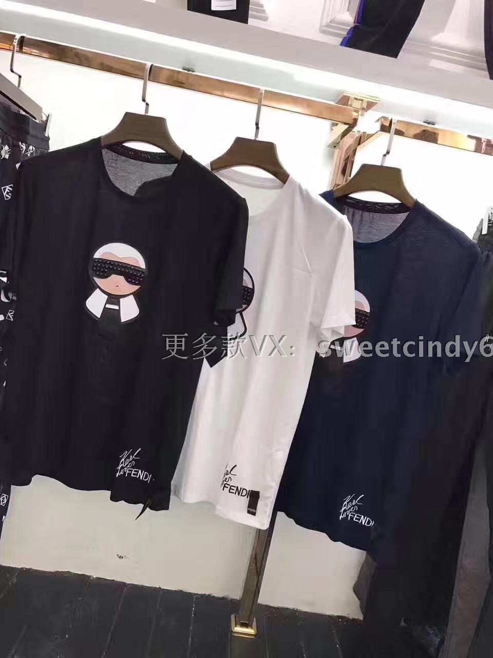 新款男装t恤老佛爷短袖双丝光棉面料卡通人物爆款时尚夏装_不打折现价