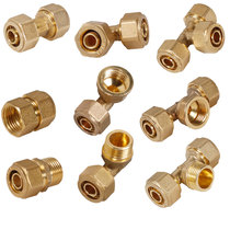 Aluminum-plastic pipe Copper fittings Water pipe Brass fittings Card sleeve type fittings Solar aluminum-plastic pipe 16 snaps