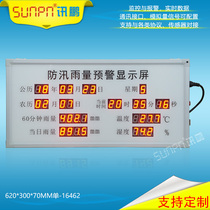 Customized LED hydrological flood control and rainfall alarm display electronic Kanban temperature and humidity rainfall monitoring communication screen