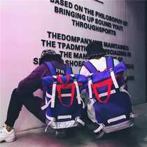New Tide Cards Double Shoulder Bag Men Han Prints Street Pat Individuality Fashion Trends Middle School Students Bag Streets Large Capacity Backpacks