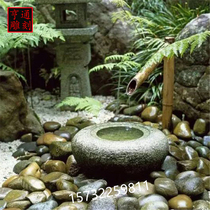 Japanese stone bowl Zen running water combination Outdoor Deer running water stone Platinum dry landscape landscaping Garden decorative ornaments