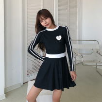Tao Yao Yao swimsuit female summer 2021 new fashion belly thin Conservative long sleeve one-piece ins hot spring sports