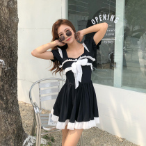 Tao Yao Yaos swimsuit womens cute Japanese one-piece dress students conservative small breasts gather for vacation bubble temperature thin cover belly