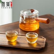 Jepisode tea set hammer tattooer side to make pot handmade heat resistant glass teapot boiled tea bubble teapot high temperature resistant tea tea set