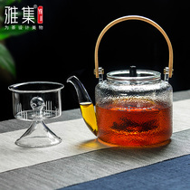 Yaji tea set Glass Girder pot Transparent dual-purpose glass tea maker Electric pottery stove Puer boiling water Teapot set