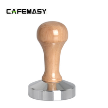 Wooden handle 49mm powder press Stainless steel coffee powder press hammer 51mm 57 5mm Coffee machine powder press pad powder hammer