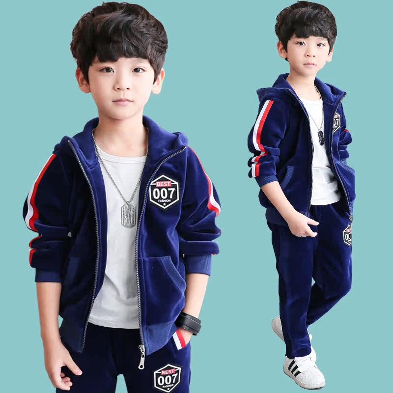 2017童装男童儿童秋冬装5套装6冬季7韩版8衣服9-10岁潮小男孩子12_7折