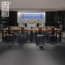 New Chinese Meeting Table Solid Wood Negotiation Table And Chairs Portfolio Office Large Small Long Table Staff Training Bench