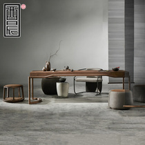New Chinese tea table and chair combination log tea table kung fu tea space tea room furniture Zen simple Tea Table Customization