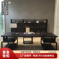 New Chinese solid wood desk boss President table and chair combination manager Zen big class office furniture