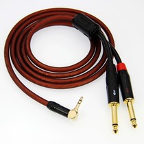 Soft 3 5mm to 6 5 double elbow one point two adapter plug audio cable mobile phone mixer amplifier audio connection