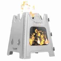 Folding portable outdoor pure titanium firewood fire stove integrated titanium incineration fire frame stove high temperature resistant titanium alloy camping barbecue grill