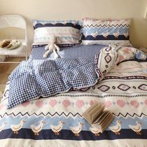 (Toyama Strawberry) ins Wind cute duck hipster cotton four-piece cartoon cotton girl heart