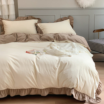 (Rich Mountain Strawberry) A Type of Baby Skin Suede SKIN MILK SUEDE FOUR PIECES OF KOREAN LACE WINTER WARM SUEDE