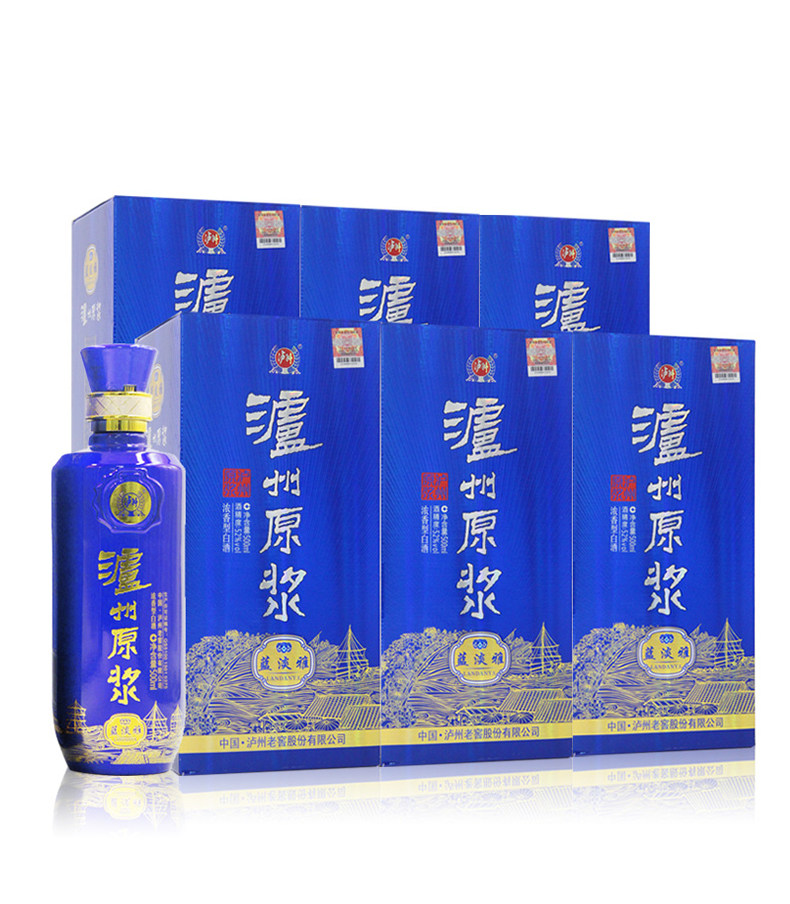 天猫【泸州原浆酒】蓝淡雅52度500ml*7