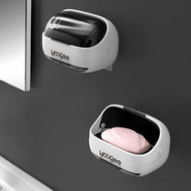 Soap case wall-mounted drain free of punch with lid Double creative clamshell putting toilet containing Soap Box Shelve