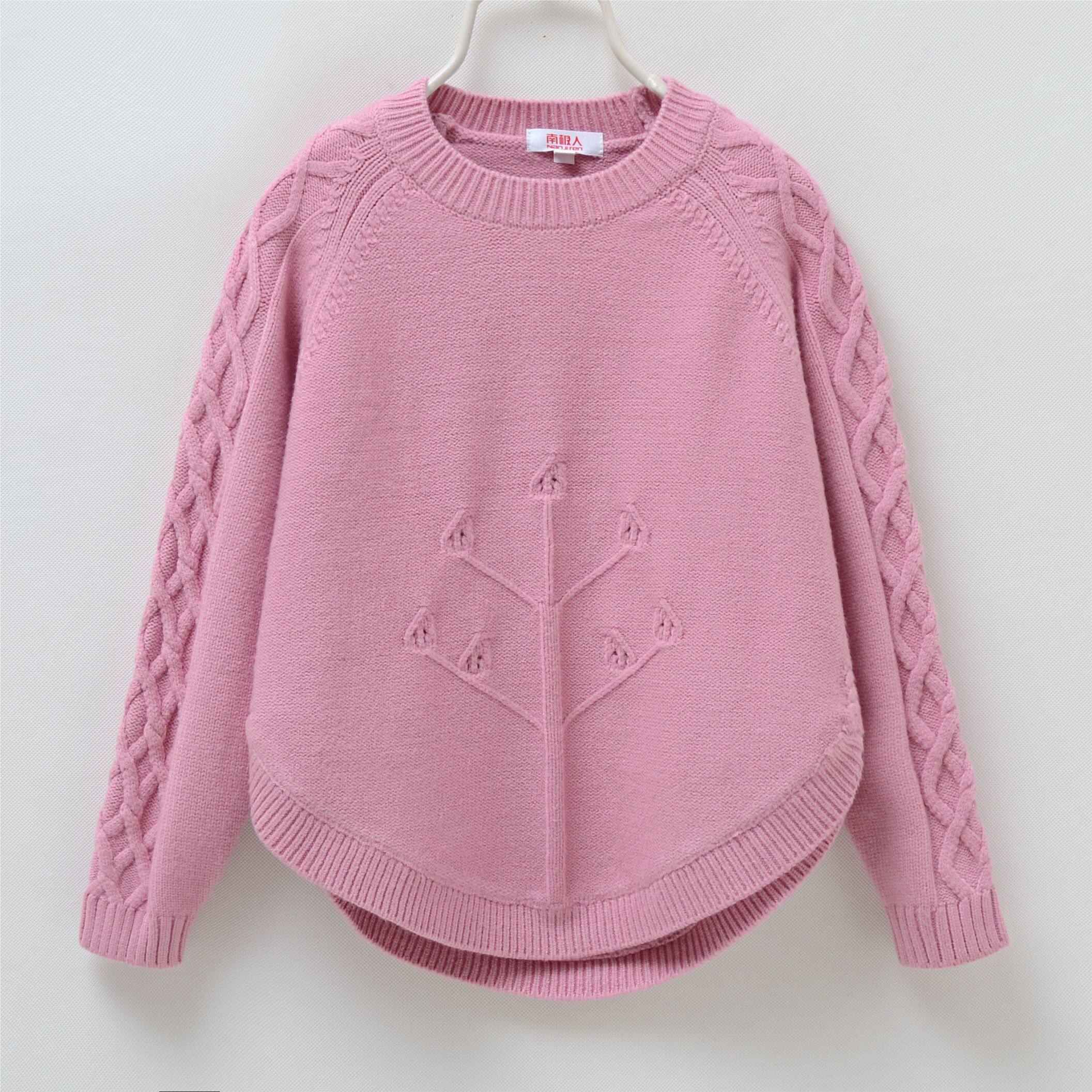 2018女童毛衣春秋新款中小童针织衫圆领套头儿童打底衫麻花毛衣