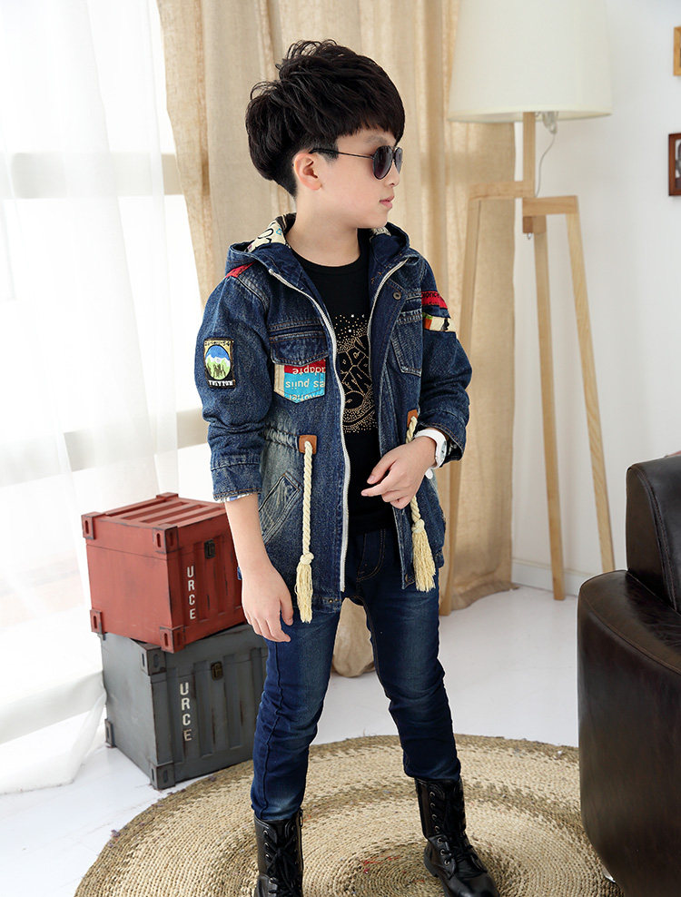 2016新款男童牛仔外套韩版春秋款上衣女童休